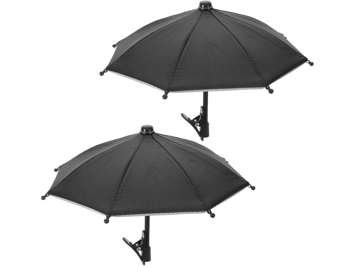 Conjunto De 2 Guarda-chuvas Para Celular De Carro Com Clipe Preto