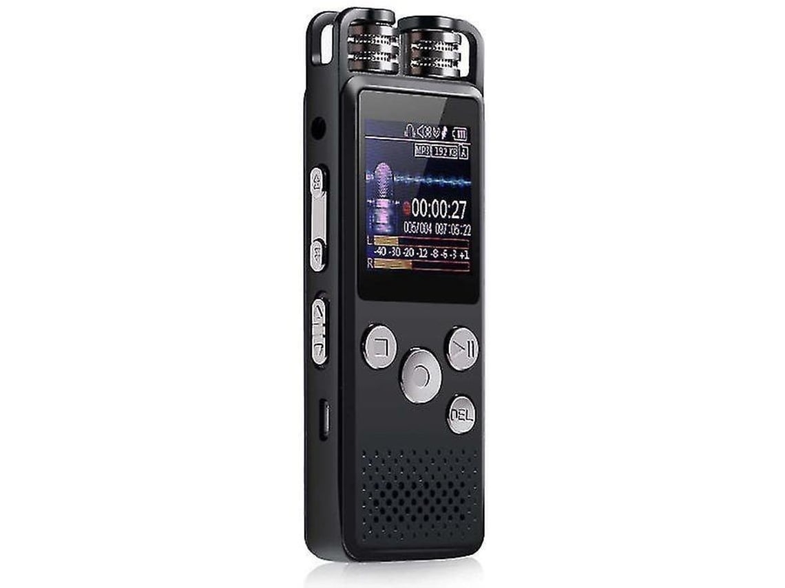 Lurelia Gravador De Voz Digital 16gb Com Redução De Ruído, Reprodução Mp3, Recarregável Para Reuniões, Aulas, Entrevistas - Preto