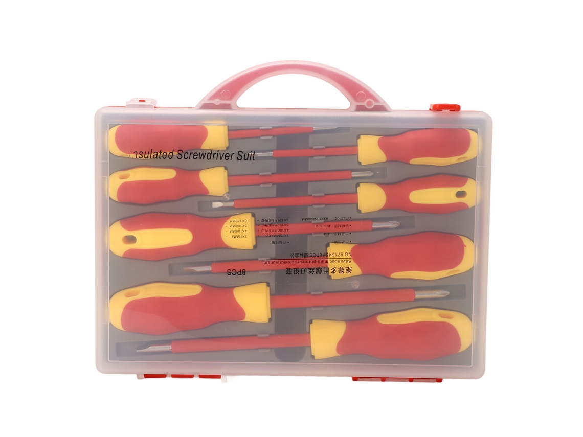 Kit Chave Fenda Cruzada Isolada 8 Peças 500v
