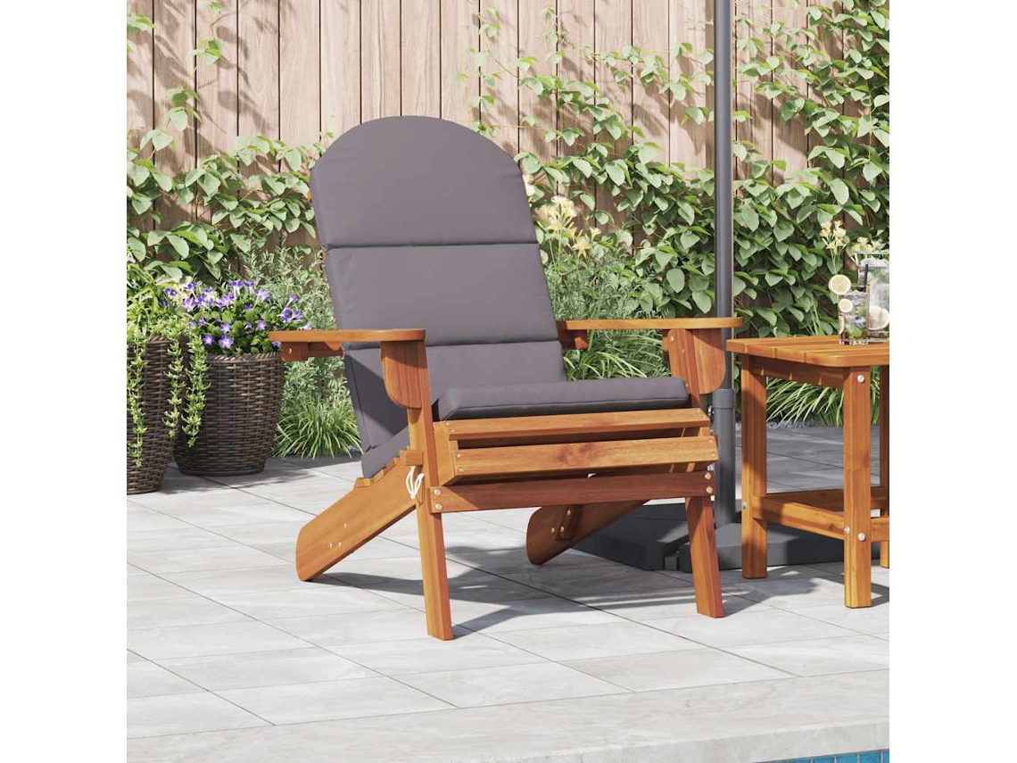Vidaxl Cadeira De Jardim Adirondack Com Almofadões Acácia Maciça