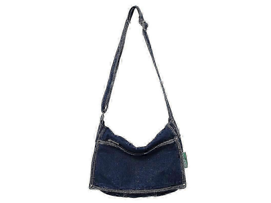 Bolsa Transversal De Jeans Resistente E Espaçosa Para Estudantes--