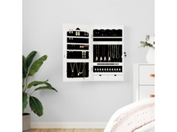 Vidaxl Móvel Para Joias De Parede Espelhado 37,5x10x67 Cm Branco