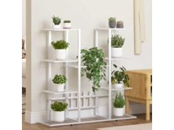 Vidaxl Suporte De Vasos 94,5x25x89 Cm Ferro Branco