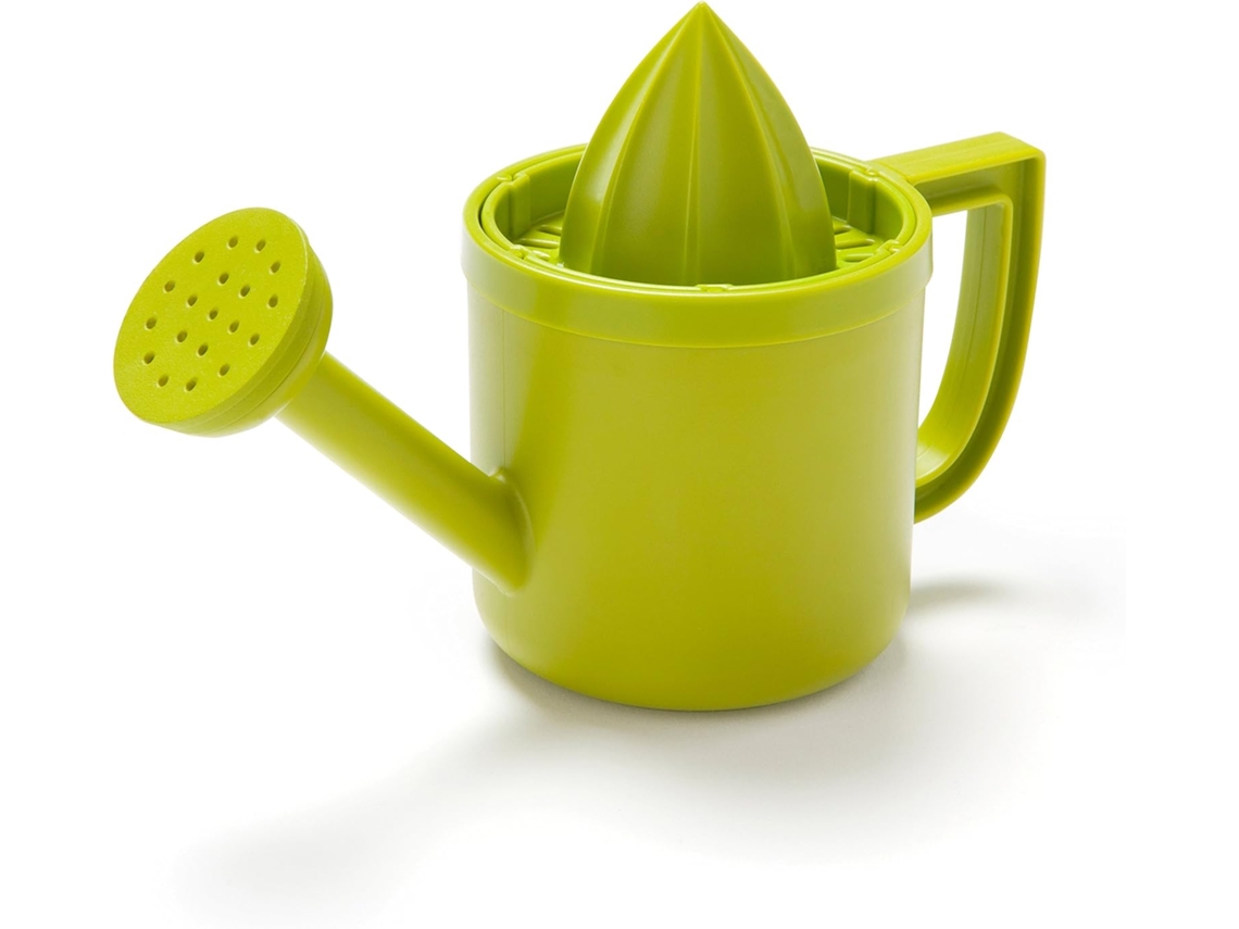 Regador Manual Original Em Plástico Verde, Com Bico Para Suco De Limão Ou Cítricos, E Tampa Dobrável