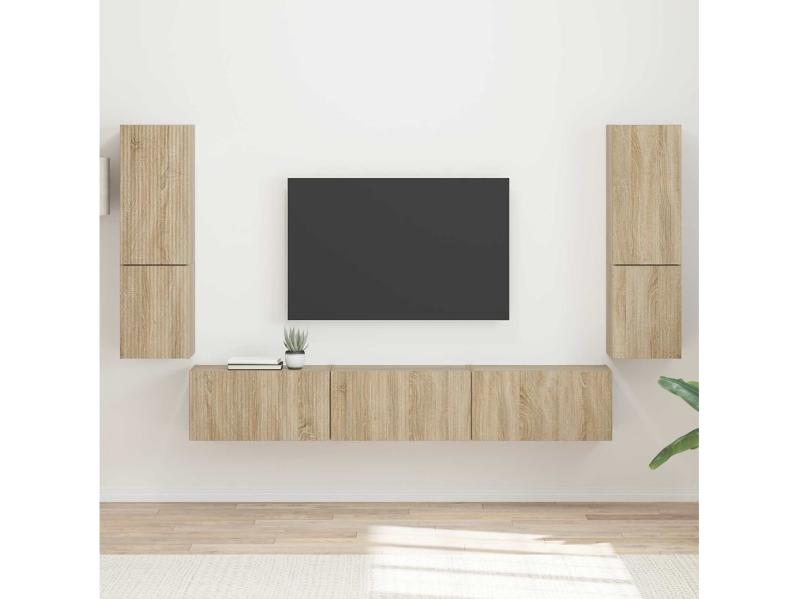 Vidaxl Conjunto De Móvel De Tv 4 Unid. Carvalho Sonoma