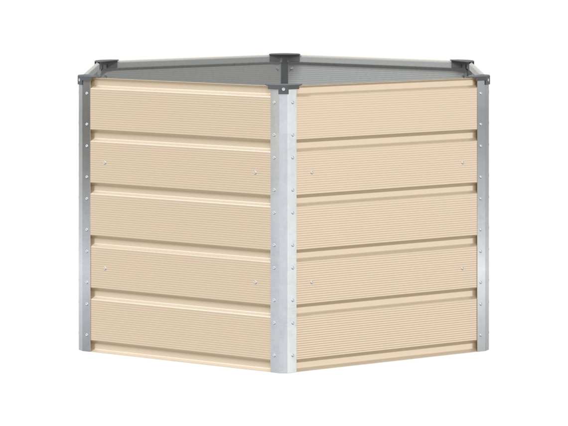 Conjunto 1 Jardineira De Aço Vidaxl Branco Aço (129 X 129 X 75 Cm)