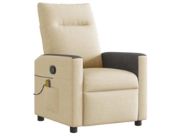 Massage Recliner Chair, Massage Recliner Chairs Vidaxl Creme Tecido