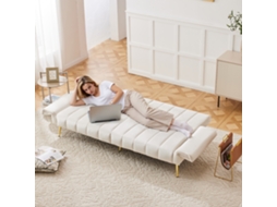 Cama Casal Branca 140x200cm Estofada, Pu, Hidráulica, Usb-c, Led 3 Lados (c/ Colchão).-kd