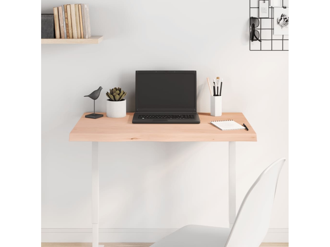 Vidaxl Tampo De Mesa 80x60x(2-4) Cm Carvalho Maciço Não Tratado