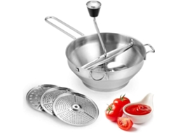 Espremedor De Batatas Manual, Rotativo Em Aço Inoxidável, 3 Discos
