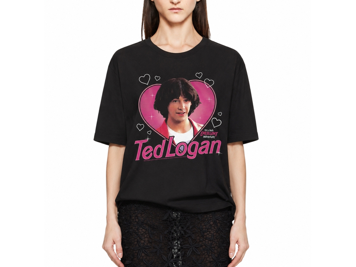 Rockinstone Bill And Ted Heartthrob Ted Black T-shirt Size:xl