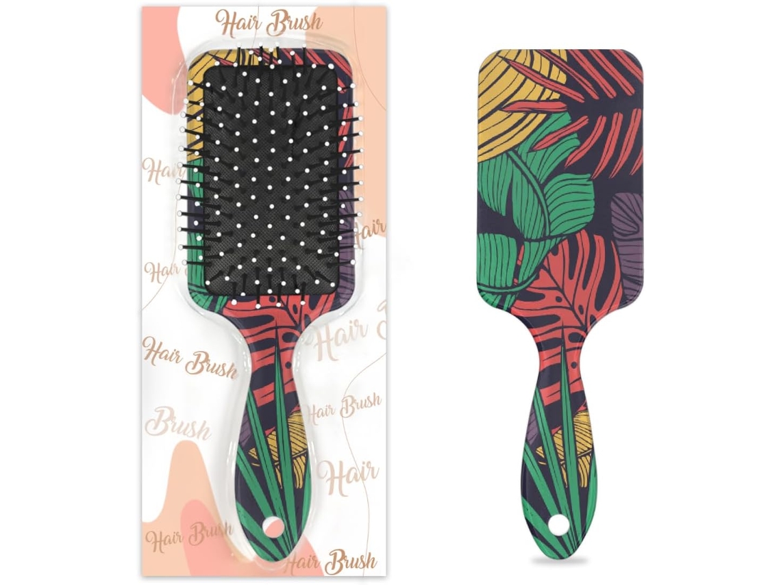 Escova Desembaraçante Para Cabelos Molhados E Secos, Pentes Vintage Com Travesseiro De Ar E Estampa Floral Tropical Para