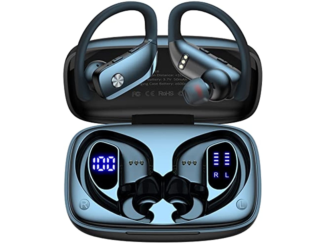 Fones de Ouvido MDUG Gamer Sem Fio Bluetooth, Estéreo, À prova D'água, Microfone, Estojo de Carregamento