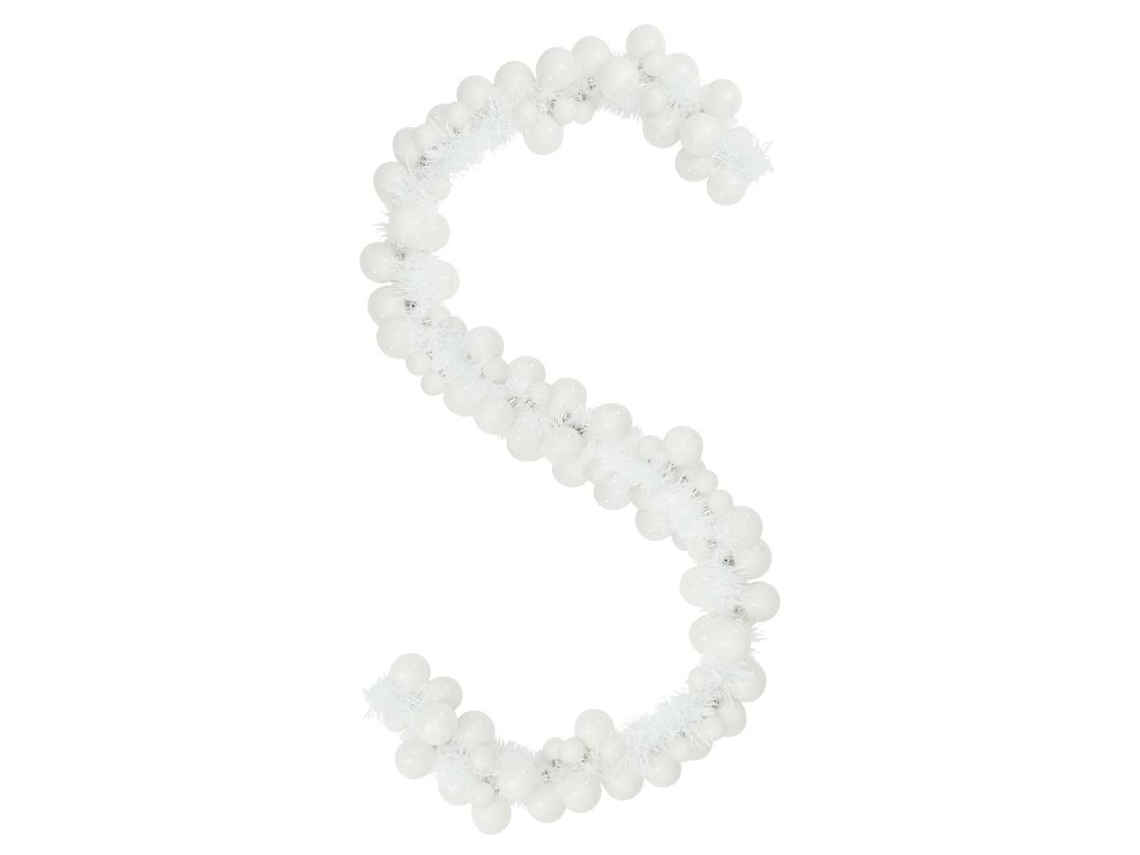 Conjunto 1 Guirlanda De Natal Vidaxl Branco Plástico (186 Cm)