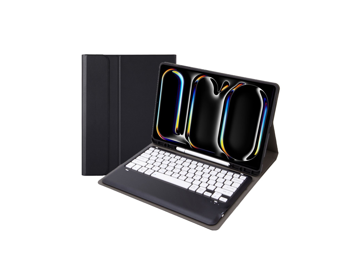 Capa de Teclado Bluetooth para Ipad Pro 132024 Teclado Bluetooth ,português, Preto e Branco XIAOMOYU