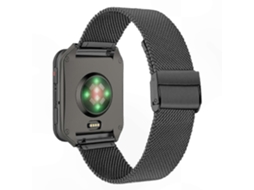 Pulseira Milanesa Preta Em Aço Inoxidável Com Fivela Para Dispositivos Compatíveis Com Smartwatches Gps.