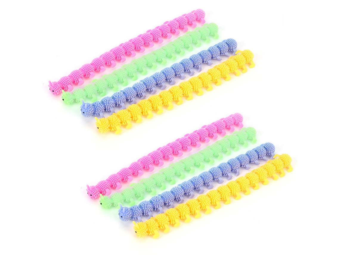 Ats 8 Peças de Brinquedos Sensoriais de Minhoca para Antiestresse Esticáveis para Adolescentes e Adultos