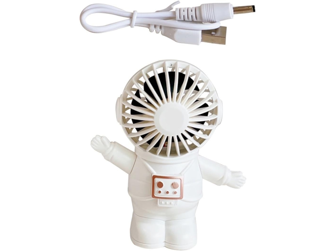 Ventilador Portátil Usb Silencioso com Design Inspirado em Astronautas, Feito de Plástico e Bateria CHABERLU