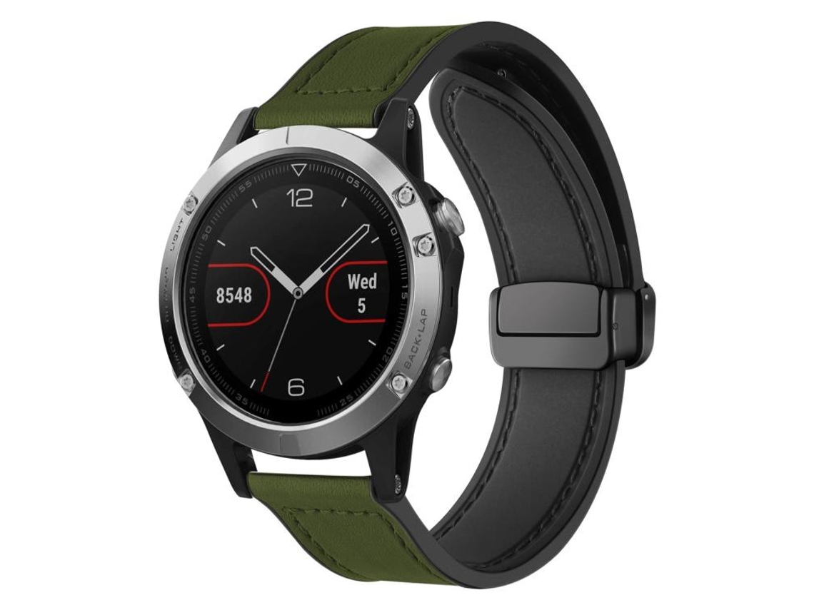 Bracelete para Garmin Fenix 8 / 7x / 6x / 5x silicone magnético padrão Crazy Horse verde exército XIAOMOYU (22mm)