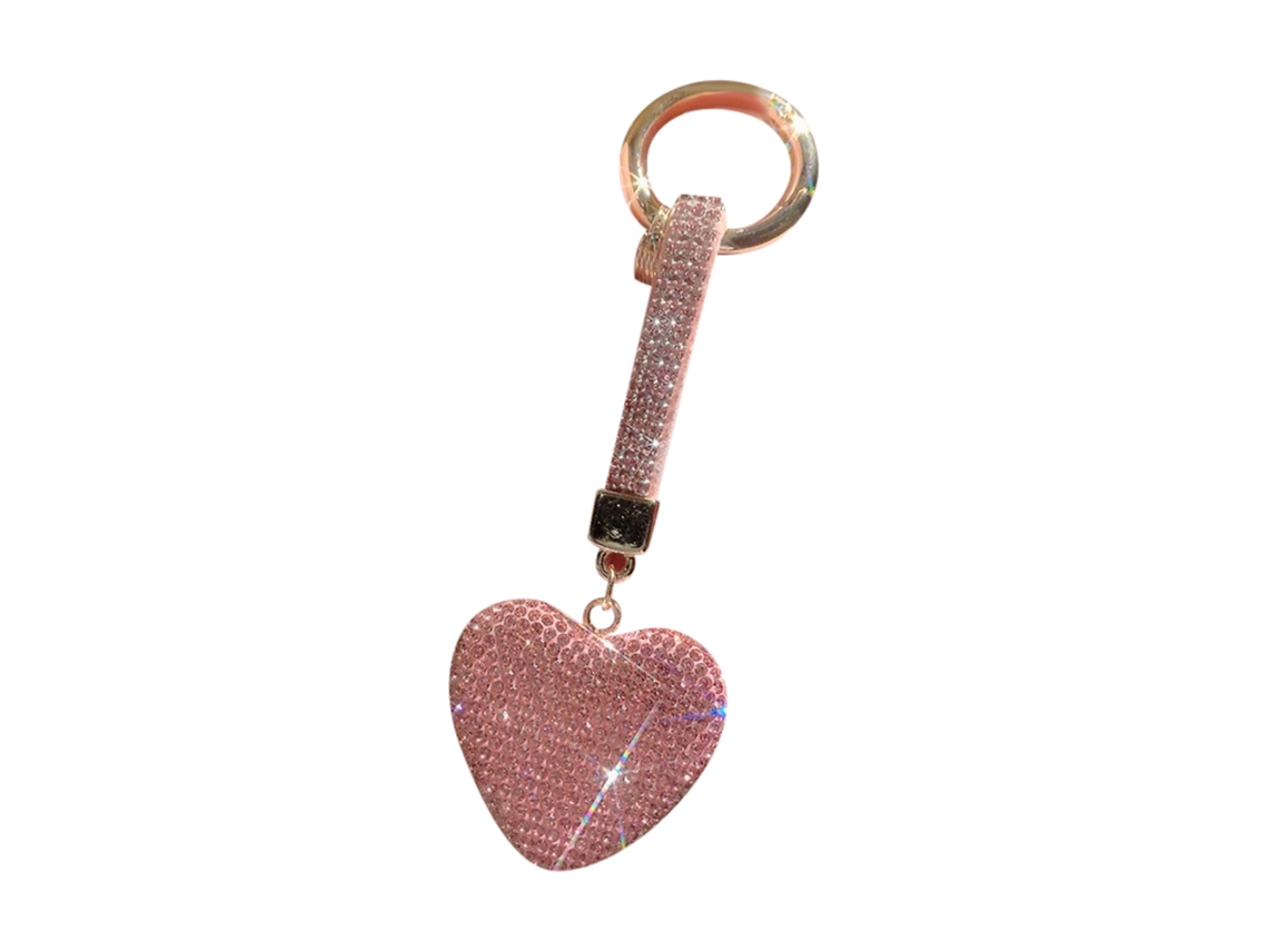 Chaveiro em Forma de Coração com Strass e Cristal Brilhante para Mulheres e Meninas