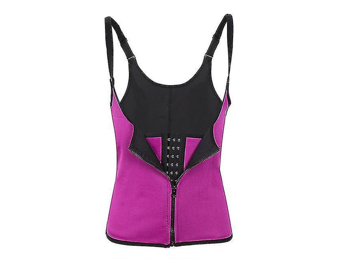 Shapewear de Compressão Alta com Zíper Frontal e 3 Ganchos Controle Abdominal e Curva Hourglass Vermelho