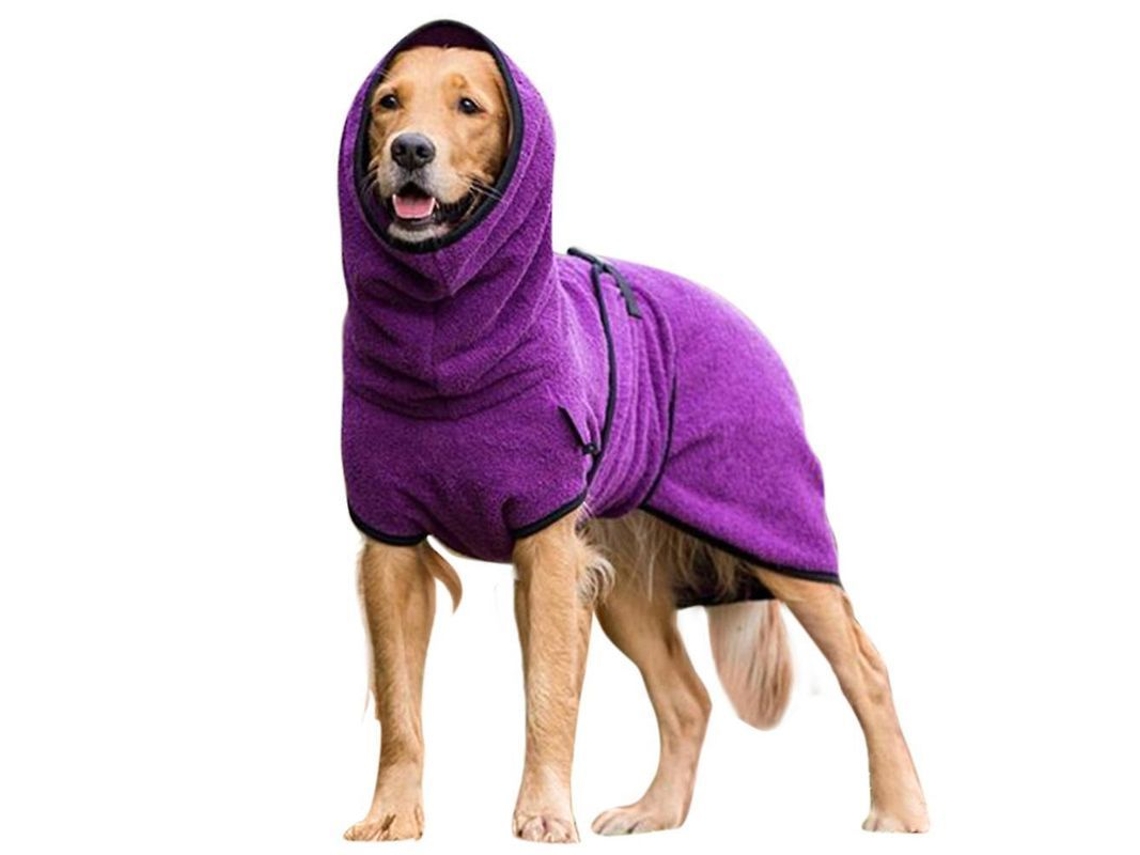 Bata de Secado para Perros com Toalla, Cálido, Tamanho S a 5XL, Morado
