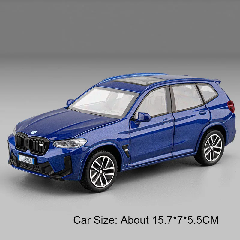 (x3m Azul) Escala 1:32 - Miniatura De Carro - Efeitos Sonoros E Luminosos - Liga De Metal Fundido