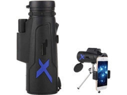 Telescópio de Alta Potência para Caminhadas e Monocular Hd com Suporte para Smartphone e Tripé para Observação de Pássaros JYTGALX (preto)