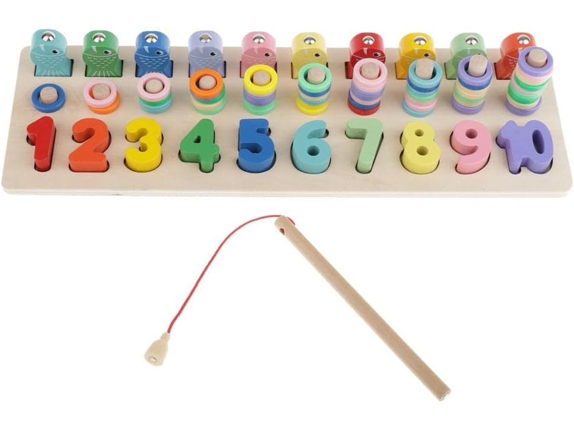 Conjunto De Blocos Madeira 3 Em 1 Montessori Para Crianças Idade