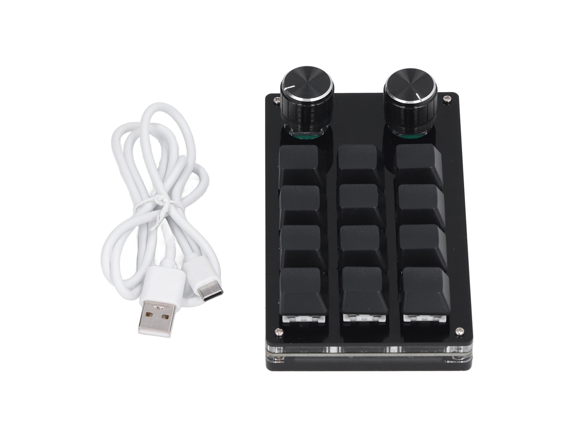 Teclado Mecánico para Juegos Osu de 12 Teclas Con 2 Botones Giratorios, Programable Y Cable Usb. (hágalo Usted Mismo)