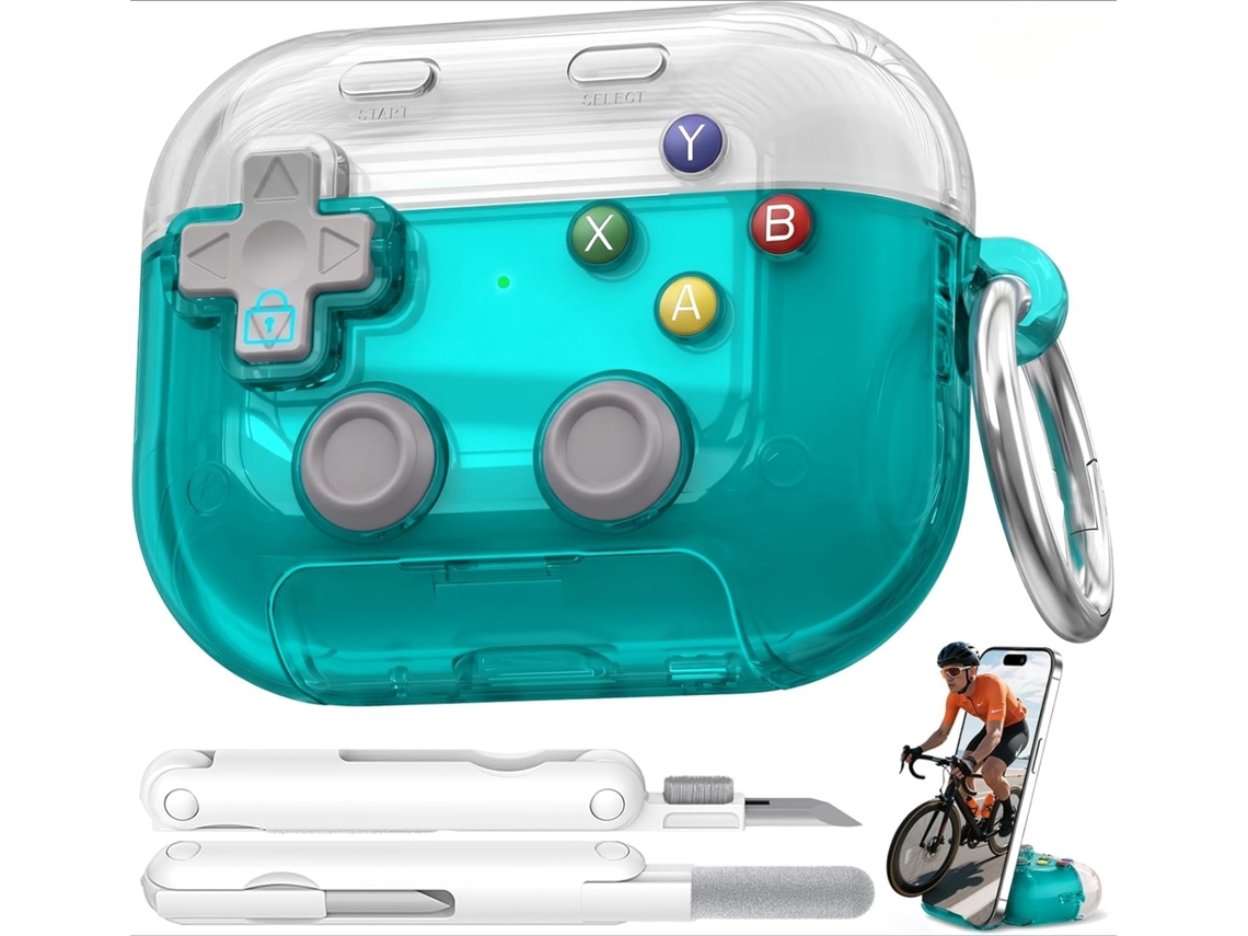 Capa para Airpods Pro 2, com Trava de Segurança e Suporte para Celular, Azul. PANOONA