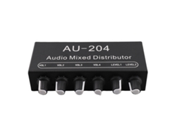 Divisor De Áudio Estéreo Mini Pré-amplificador Com 2 Entradas E 4 Saídas 3.5mm
