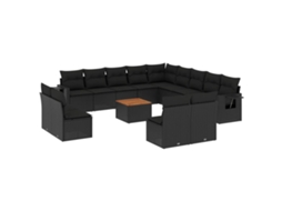Garden Sofa Set, Garden Sofa Sets Vidaxl Preto Rattan / Vime (n/a)