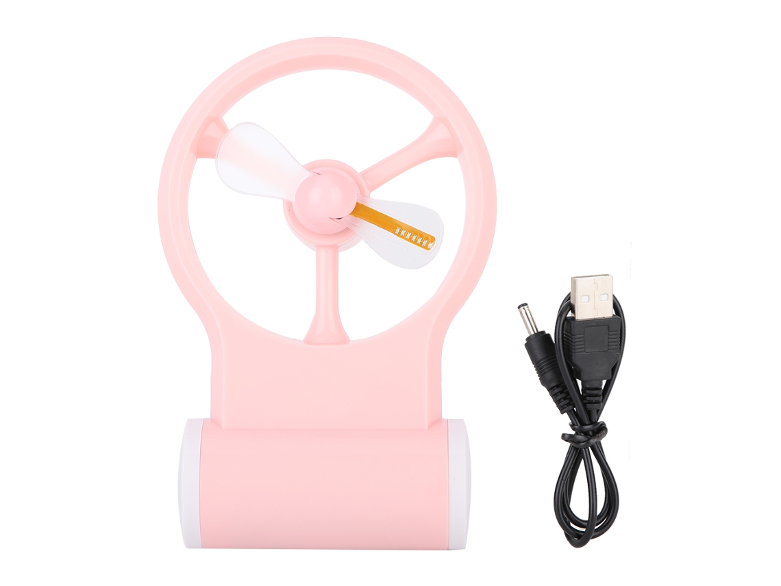 Ventilador Portátil Pequeno Recarregável Usb Rosa