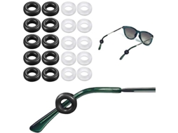 Dicas para Cabo de Óculos, 10 Pares de Apoio de Silicone Redondo, Apoio Invisível Anti deslizante (5 Pares Preto 5 Pares Transparente)