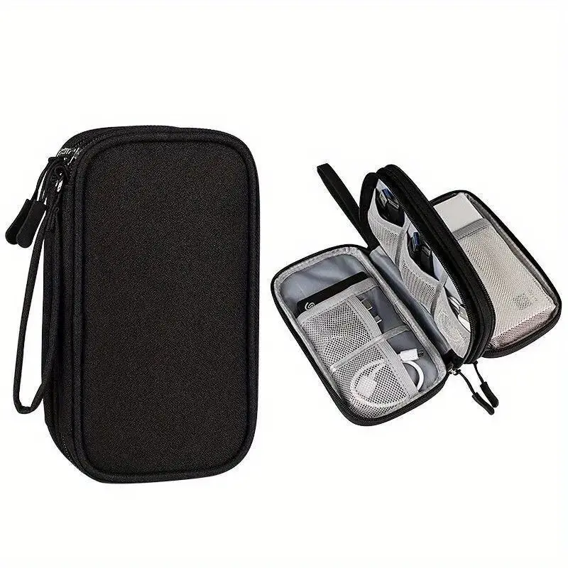 Organizador De Dupla Camada Leve Com Bolso De Malha, Chrui (preto)