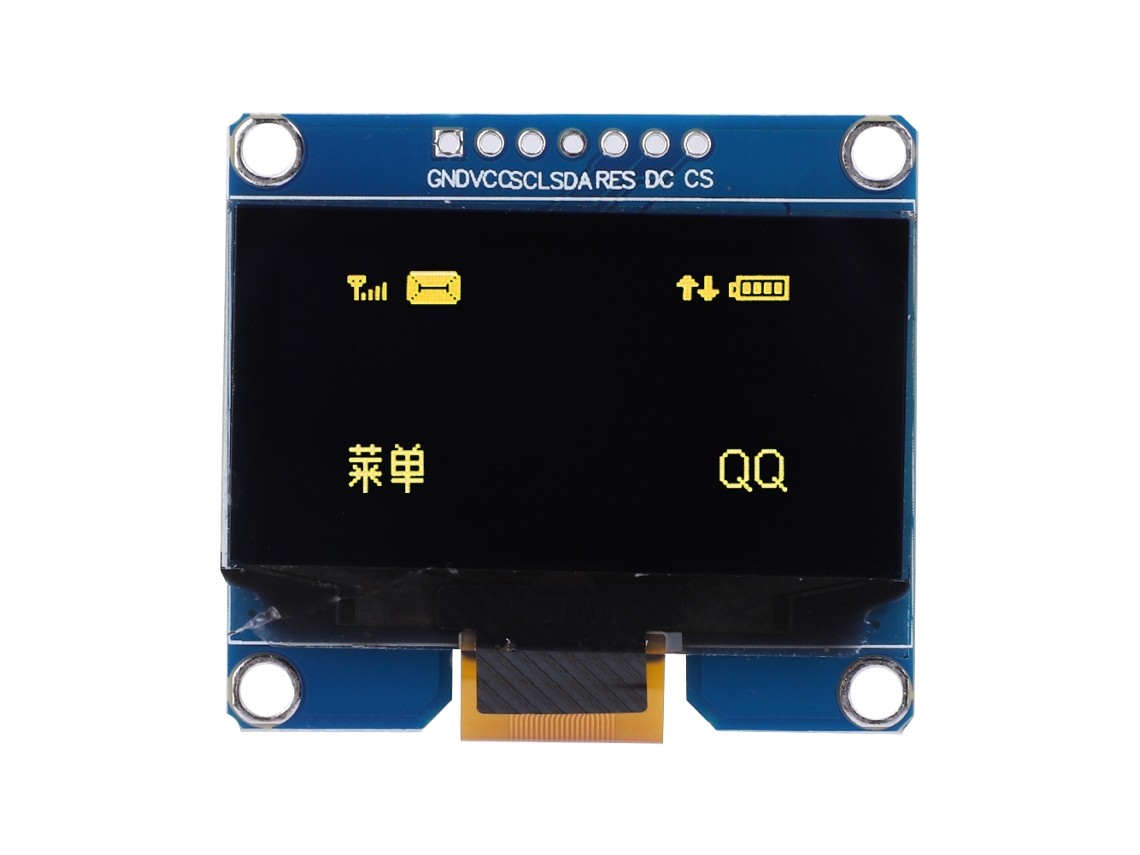 Módulo de Tela Display de 1.54 Polegadas, 128x64, SPI, Amarelo