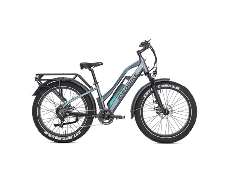 Fat Bike Jobobike Robin Bicicleta Elétrica Step Thru, Roda 26, 250w 48v 14ah Cinza