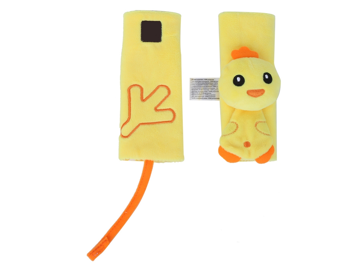 2pcs Protetor De Cinto De Segurança De Carro Cartoon Galinha Para Bebê Algodão 16x16cm