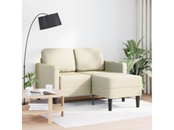Vidaxl Sofá 2 Lugares Com Chaise Em L 125 Cm Couro Artificial Creme