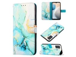 Capa De Couro Flip Com Padrão De Mármore Para Tecno Pop 6 Pt003