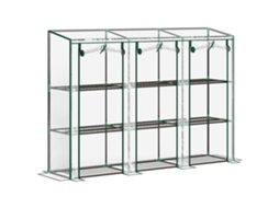 Estufa Aço e Plástico cor Transparente 215x46x151/144 cm OUTSUNNY