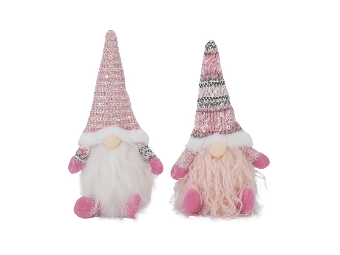 Mali 2pcs Bonecas Sem Rosto de Papai Noel Decorativos de Natal Bonecas de Tecido Branca e Rosa