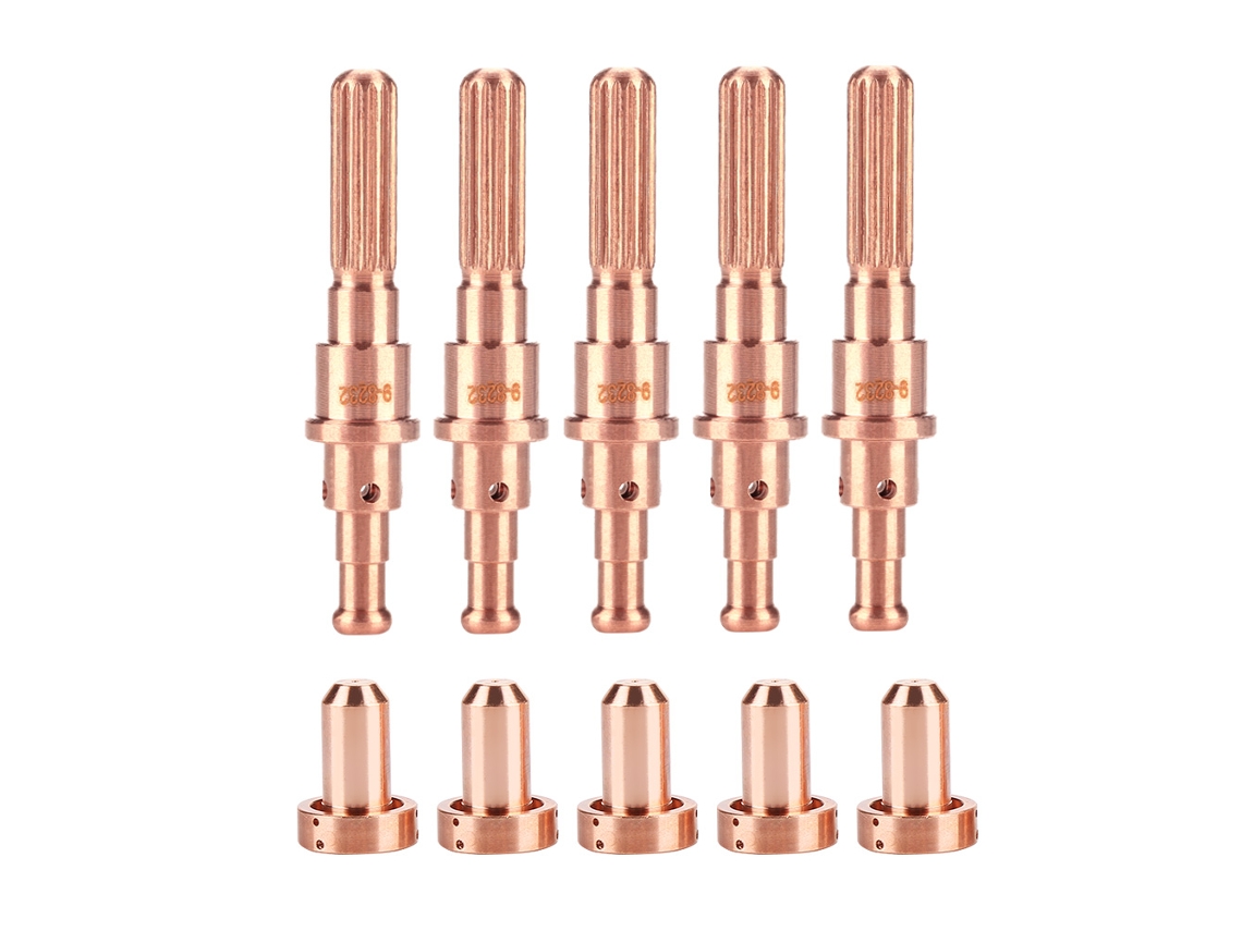 Conjunto de 5 eletrodos 9-8215 e 5 bicos 9-8210 para tocha de plasma Thermal Dynamics SL60/100.