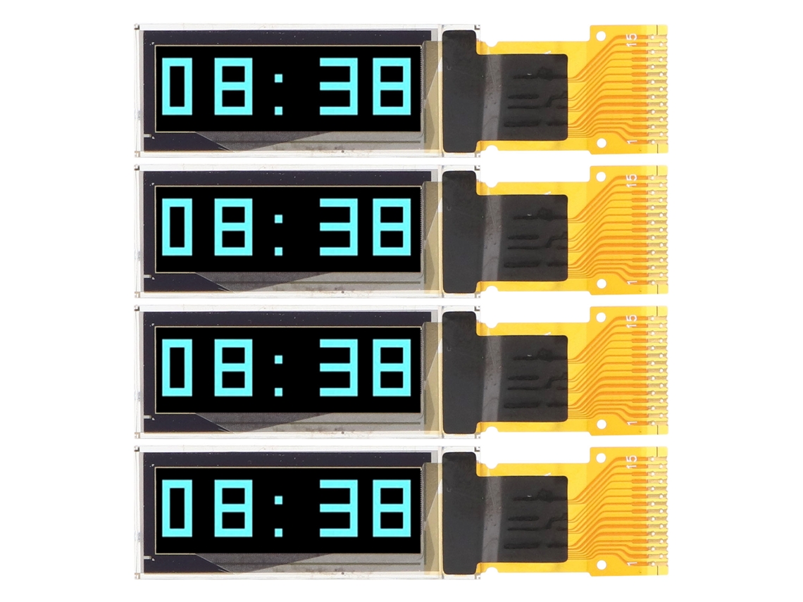 4 Pcs Módulo Display Oled 0.91 Polegadas Interface Spi 15pin Tela Azul