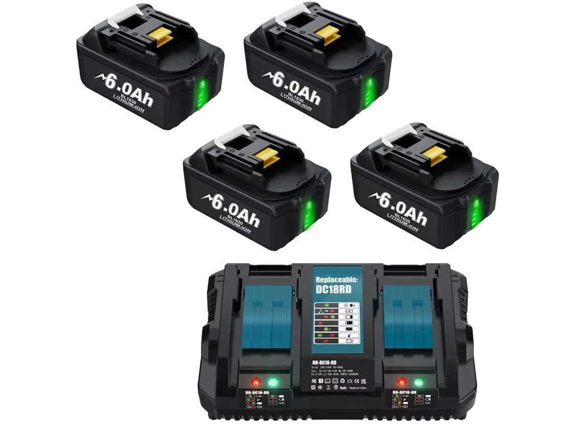 Bateria, Capacidade de 6000mah, Compatível com Várias Ferramentas, Conjunto 3 OEM
