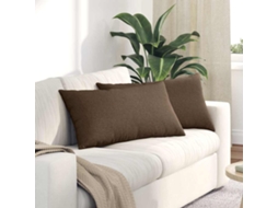 Vidaxl Travesseiros De Sofá 2 Pcs Castanho 80 X 40 Cm Tecido