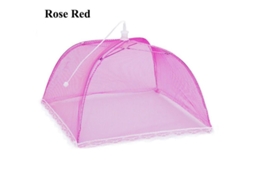 2026da toldo de Comida de Malla, 17 Polegadas, Plegable Reutilizable, para Churrascos, Piqueniques, Acampamentos, Color Rosa