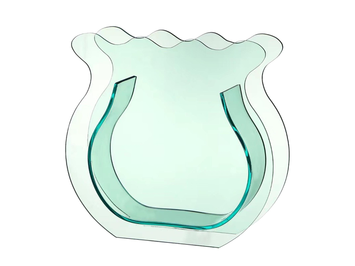 Pequeño Acuario de Acrílico Transparente Espesorado Moderno para Hogar Oficina Dormitorio Verde Planta Pez