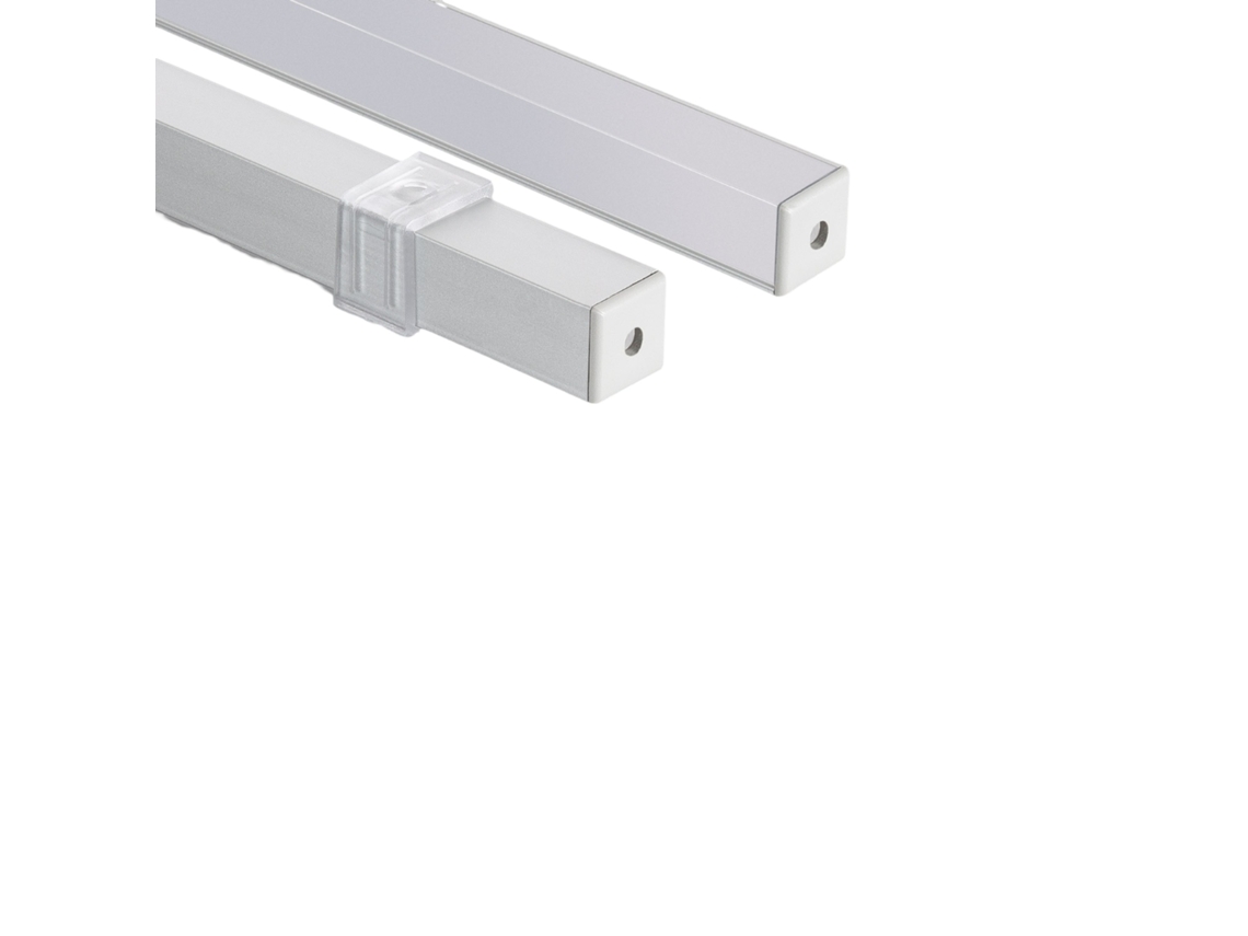 Perfil de alumínio de canto triangular de 2 m para fita de LED de até 10 mm Alumínio 2 M Translúcido Branco